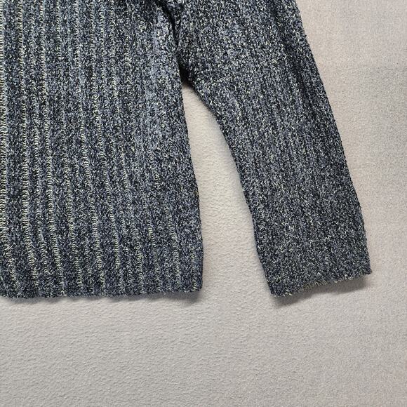 Ted Baker London Womens Sweater Size 3 US Medium Blue V Neck Cotton Blend Ribbed - Picture 15 of 16